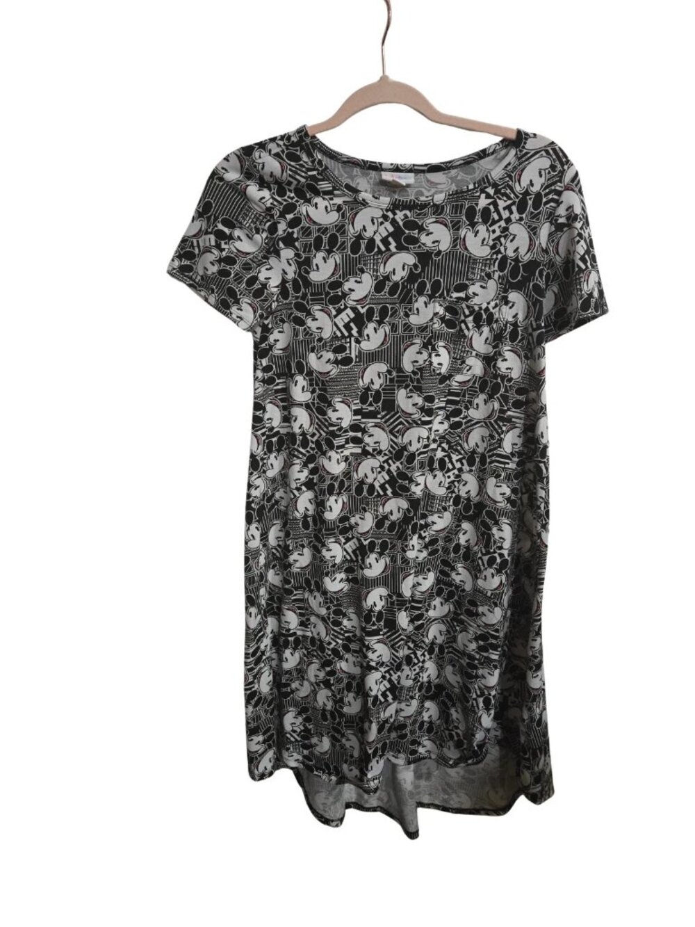 LuLaRoe Disney Mickey Mouse Carly Dress XXS Black Gray Pocket Hig